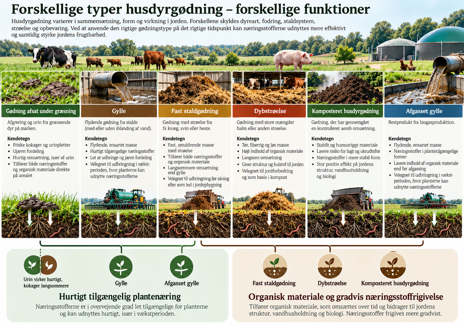 Infografik om husdyrgødningstyper